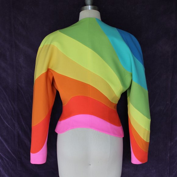 THIERRY MUGLER dress blazer jacket rainbow 42 - Picture 8 of 10